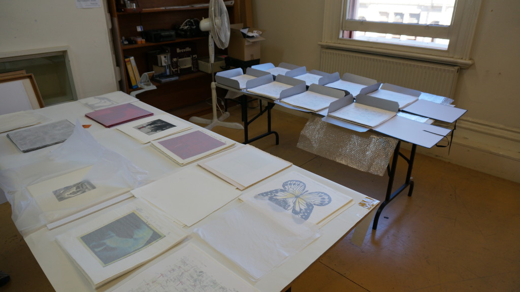 Collating the folios at Federation Uni Ballarat